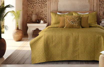 OPULENT SILK LEAF BEDSPREAD