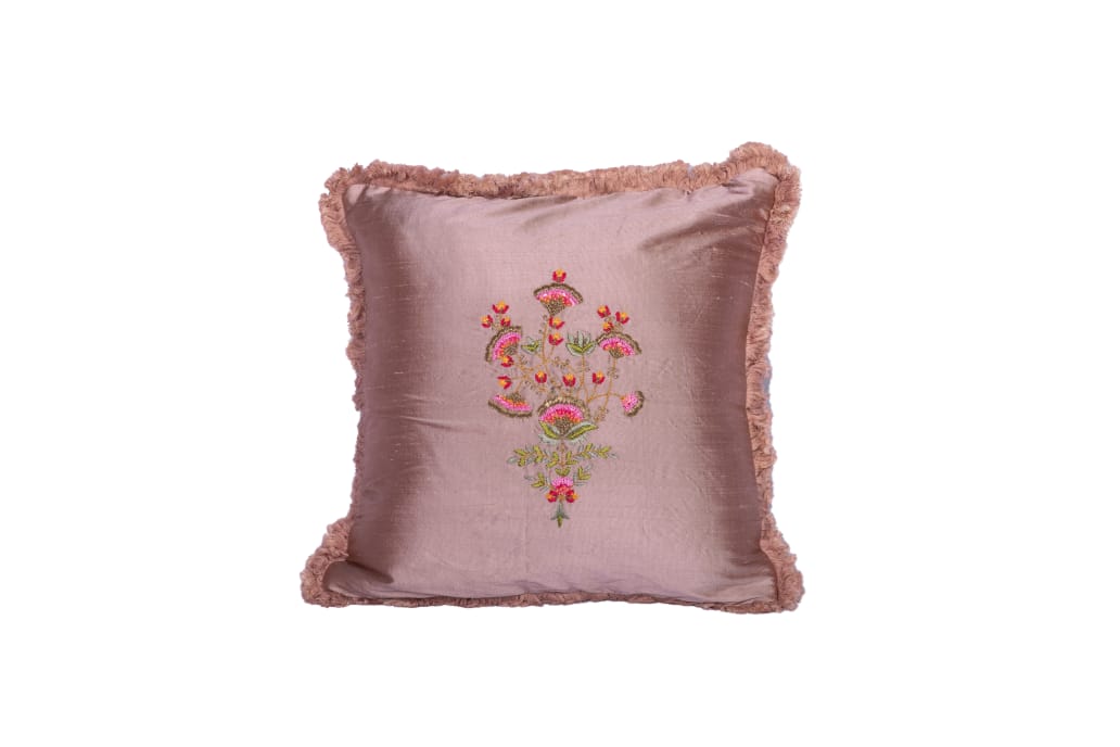 silk embroidered cushion