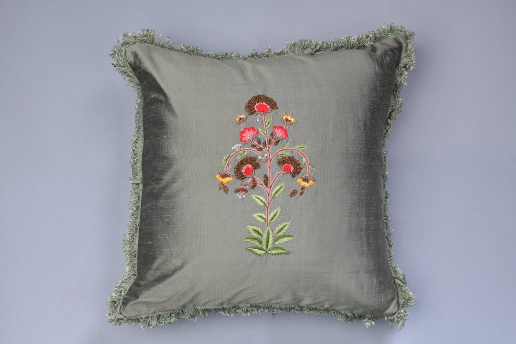 Hand embroidered cushion