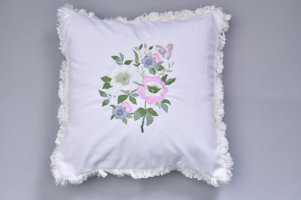 Embroidered cushion