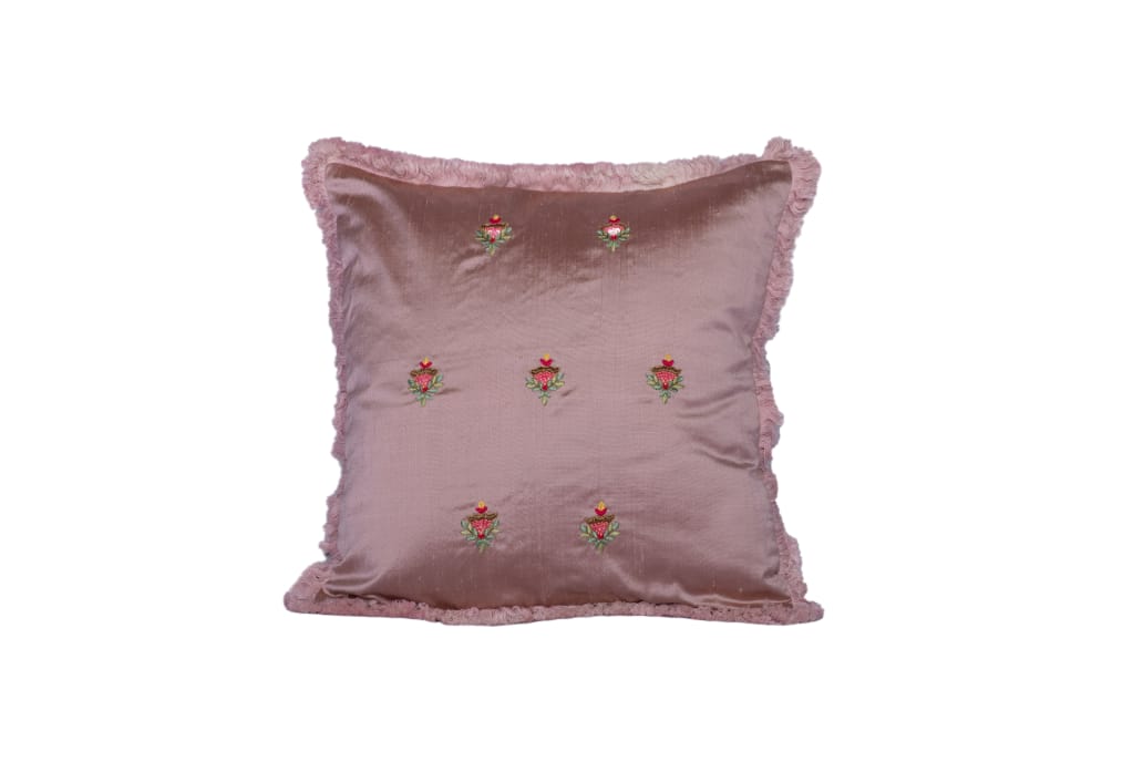 Silk Hand Embroidered Cushion